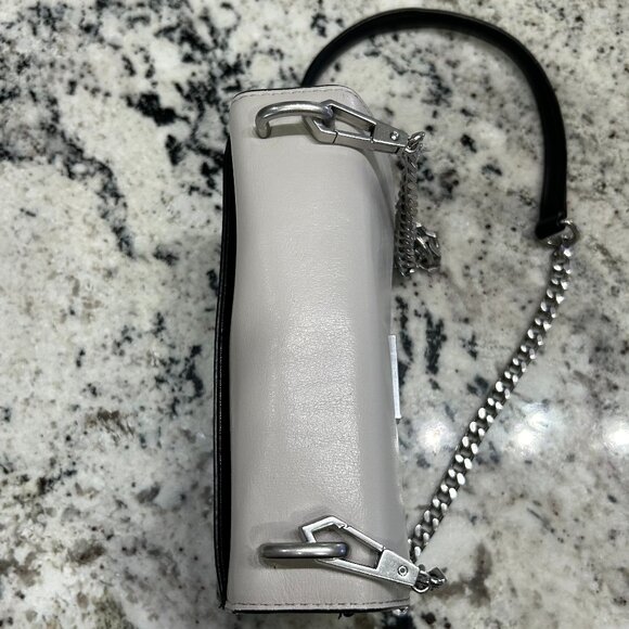 Rebecca Minkoff‎ Christy SM Handbag Black White Grey Leather Crossbody Women's - Picture 8 of 15